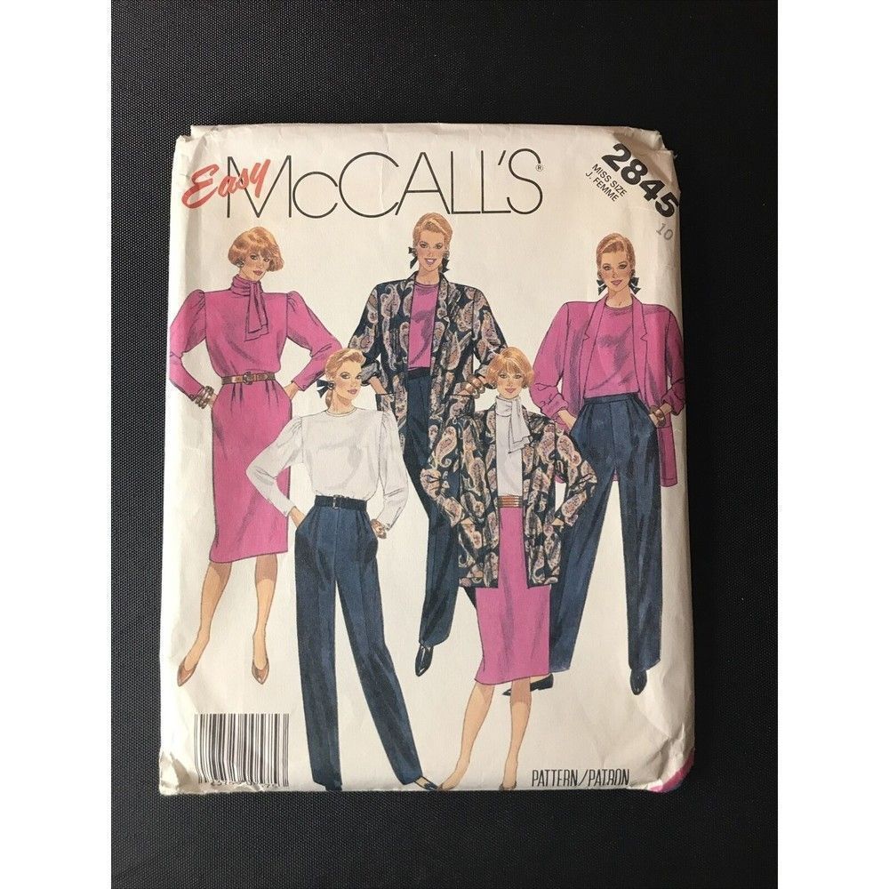 McCall’s Sewing Pattern Uncut 2845 Miss Size 10